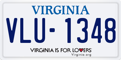 VA license plate VLU1348