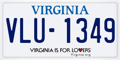 VA license plate VLU1349
