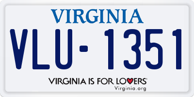 VA license plate VLU1351