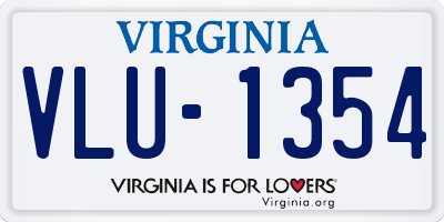 VA license plate VLU1354