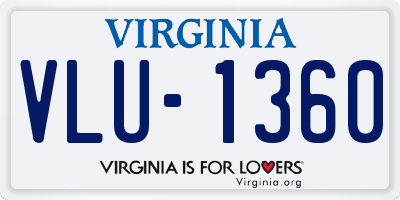 VA license plate VLU1360