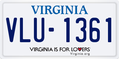 VA license plate VLU1361