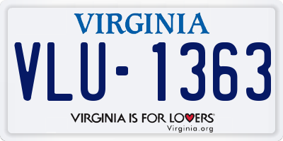 VA license plate VLU1363