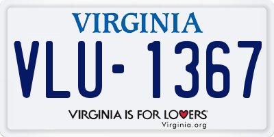 VA license plate VLU1367