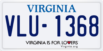 VA license plate VLU1368