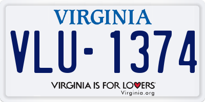 VA license plate VLU1374