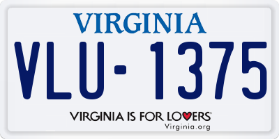VA license plate VLU1375