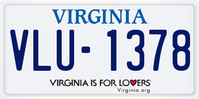 VA license plate VLU1378