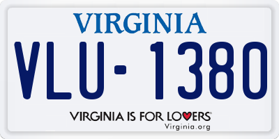 VA license plate VLU1380