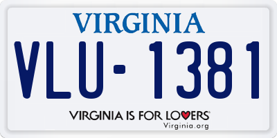 VA license plate VLU1381