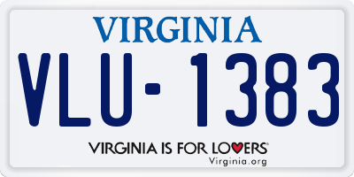 VA license plate VLU1383