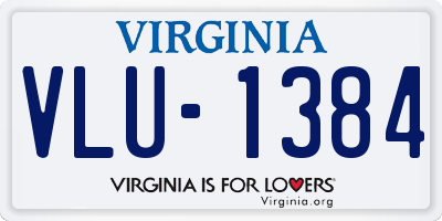 VA license plate VLU1384