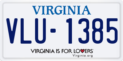 VA license plate VLU1385