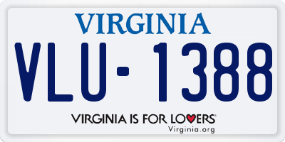 VA license plate VLU1388