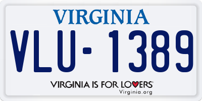 VA license plate VLU1389