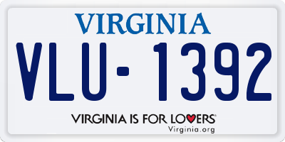 VA license plate VLU1392