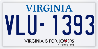 VA license plate VLU1393