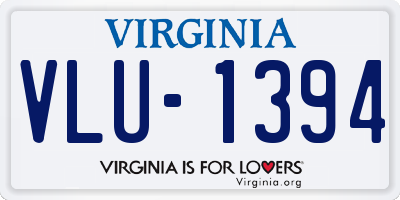 VA license plate VLU1394