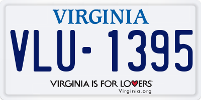 VA license plate VLU1395