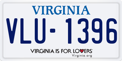 VA license plate VLU1396