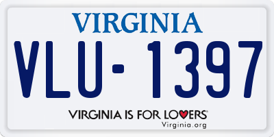 VA license plate VLU1397