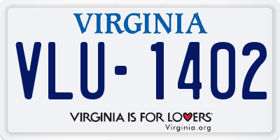 VA license plate VLU1402