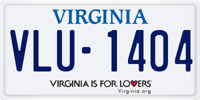 VA license plate VLU1404
