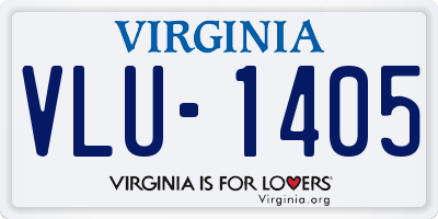 VA license plate VLU1405
