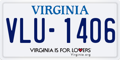 VA license plate VLU1406