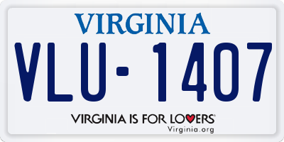 VA license plate VLU1407