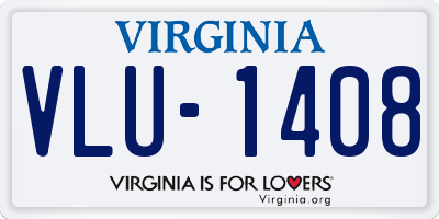 VA license plate VLU1408