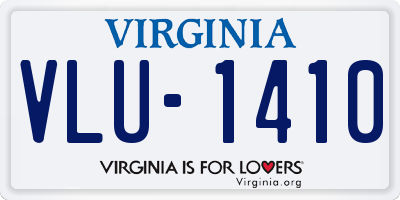 VA license plate VLU1410