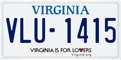 VA license plate VLU1415