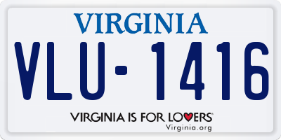 VA license plate VLU1416