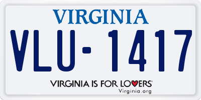 VA license plate VLU1417