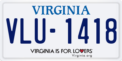 VA license plate VLU1418