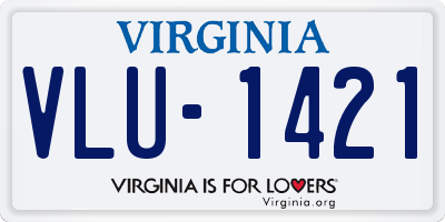 VA license plate VLU1421