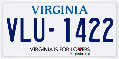 VA license plate VLU1422