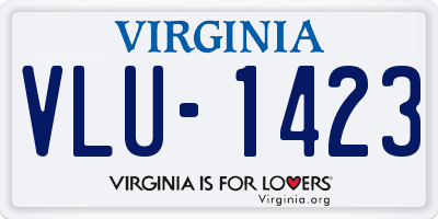 VA license plate VLU1423