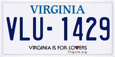 VA license plate VLU1429