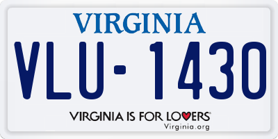 VA license plate VLU1430