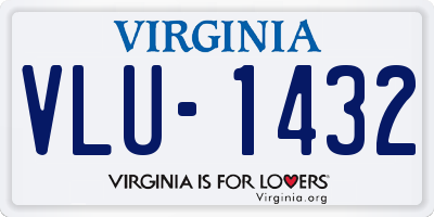 VA license plate VLU1432