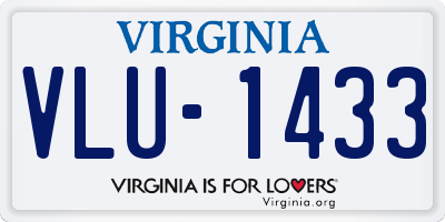 VA license plate VLU1433
