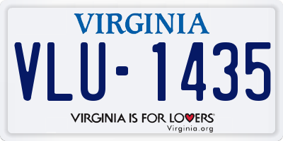 VA license plate VLU1435