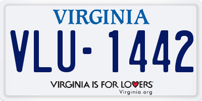 VA license plate VLU1442