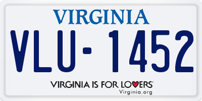 VA license plate VLU1452