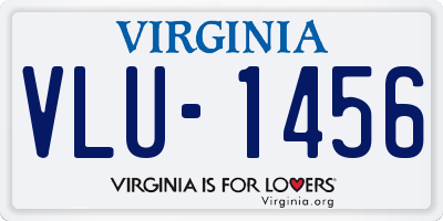 VA license plate VLU1456