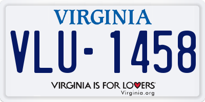 VA license plate VLU1458