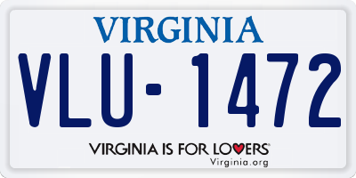 VA license plate VLU1472