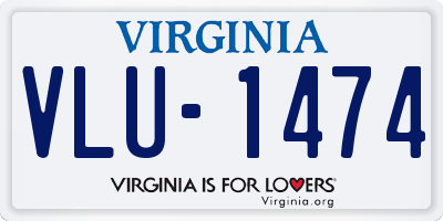 VA license plate VLU1474